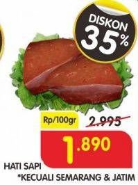 Promo Harga Beef Liver (Hati Sapi) per 100 gr - Superindo