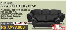Promo Harga CHANNEL Sofa 2 + 3 Dudukan Berbahan PVC  - COURTS