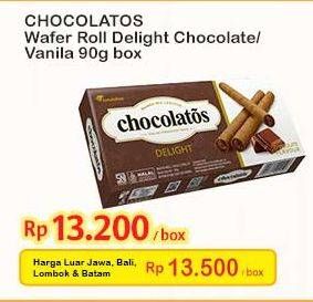 Promo Harga Chocolatos Delight Wafer Stick Cokelat, Vanila 90 gr - Indomaret