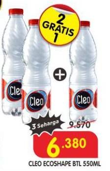 Promo Harga Cleo Air Minum 550 ml - Superindo