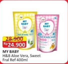 Promo Harga MY BABY Hair & Body Wash Aloe Vera Avocado, Sweet Floral 400 ml - Alfamart