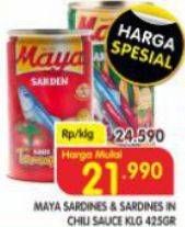 Promo Harga Maya Sardines Cabe / Chilli 425 gr - Superindo