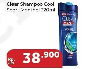 Promo Harga CLEAR Men Shampoo Cool Sport Menthol 320 ml - Carrefour