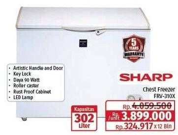 Promo Harga Sharp FRV-310X | Chest Freezer 300ltr  - Lotte Grosir