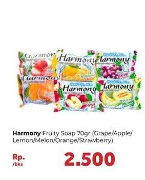 Promo Harga HARMONY Sabun Batang Wangi Grape, Apple, Lemon, Melon, Orange, Strawberry 70 gr - Carrefour