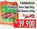 Promo Harga FARMHOUSE Premium Beef Cheese / Beef Cheese Sausage 360gr  - Hypermart