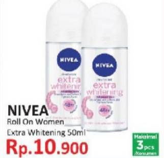 Promo Harga NIVEA Deo Roll On Extra Whitening 50 ml - Indomaret