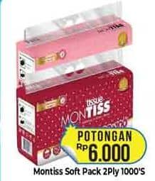 Promo Harga Montiss Facial Tissue 1000 sheet - Hypermart