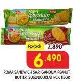 Promo Harga ROMA Sari Gandum Peanut Butter, Susu + Cokelat 115 gr - Superindo