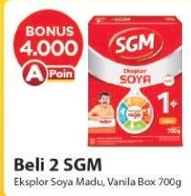 Promo Harga SGM Eksplor Soya 1-5 Susu Pertumbuhan Vanila, Madu 700 gr - Alfamart