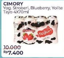Promo Harga CIMORY Yogurt Drink Tayo Original per 4 botol 70 ml - Alfamart
