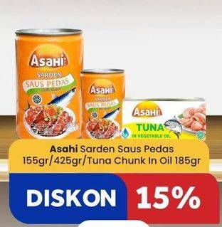 Promo Harga Asahi Sarden/Tuna Chunk Oil  - Carrefour