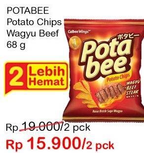 Promo Harga POTABEE Snack Potato Chips Wagyu Beef Steak per 2 pouch 68 gr - Indomaret