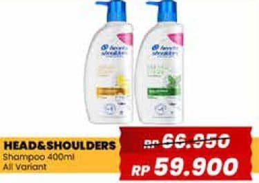 Promo Harga Head & Shoulders Shampoo All Variants 400 ml - Yogya