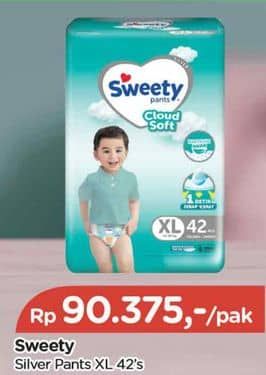 Promo Harga Sweety Silver Pants XL42 42 pcs - TIP TOP