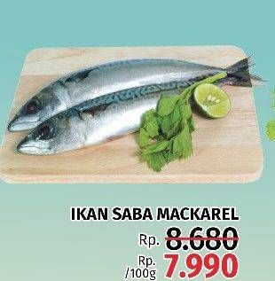 Promo Harga Ikan Saba Mackarel per 100 gr - LotteMart