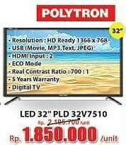 Promo Harga POLYTRON PLD 32V7510 | LED TV Dignity 32"  - Hari Hari