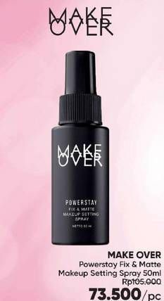 Promo Harga MAKE OVER Powerstay Fix & Matte Makeup Setting Spray 50 ml - Guardian
