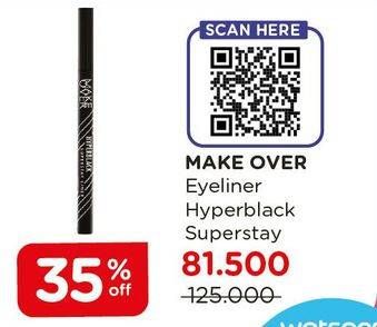 Promo Harga MAKE OVER Hyperblack Superstay Liner  - Watsons
