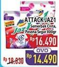 Promo Harga Attack Jaz1 Detergent Powder Semerbak Cinta, Pesona Segar 800 gr - Hypermart