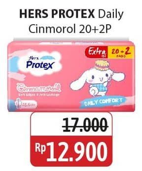 Promo Harga Hers Protex Daily Comfort Wing 23, 5cm 22 pcs - Alfamidi