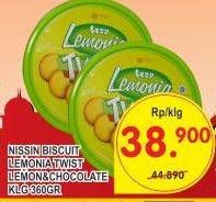 Promo Harga NISSIN Cookies Lemonia Twist Lemon Chocolate 360 gr - Superindo
