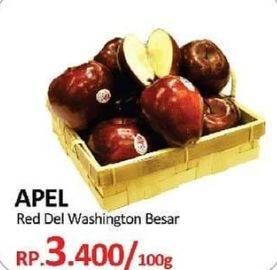 Promo Harga Apel Red Del Washington Besar per 100 gr - Yogya