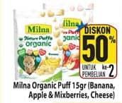 Promo Harga Milna Nature Puffs Organic Banana, Apple Mix Berries, Cheese 15 gr - Hypermart