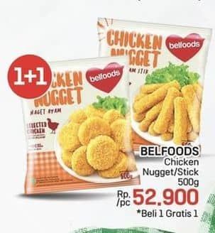 Promo Harga Belfoods Nugget Chicken Nugget, Chicken Nugget Stick 500 gr - LotteMart