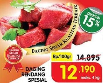 Promo Harga Daging Rendang Sapi Spesial per 100 gr - Superindo