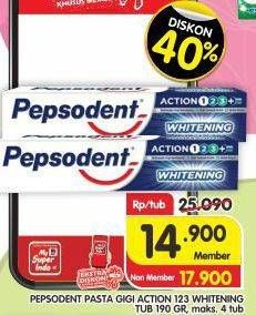 Promo Harga Pepsodent Pasta Gigi Action 123 Whitening 190 gr - Superindo