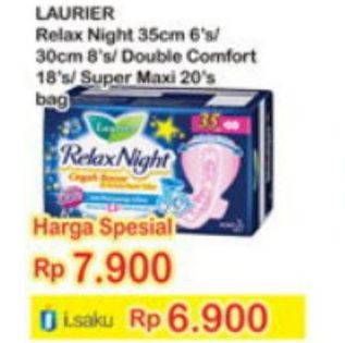 Promo Harga Laurier Relax Night Kecuali 30cm 8 pcs - Indomaret