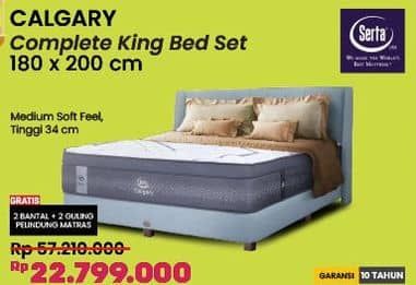 Promo Harga Serta Calgary Complete King Bed Set 180 x 200 cm  - COURTS