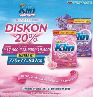 Promo Harga SO KLIN Softergent All Variants 770 gr - Alfamidi