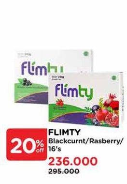 Promo Harga Flimty Fiber Blackcurrant, Raspberry 16 pcs - Watsons