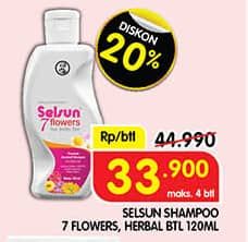 Promo Harga Selsun Shampoo Anti Dandruff 7 Flowers, Anti Dandruff 7 Herbal 120 ml - Superindo
