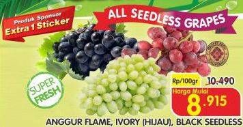 Promo Harga Anggur Flame/Ivory/Black Seedless  - Superindo