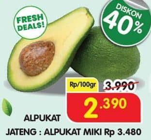 Promo Harga Alpukat per 100 gr - Superindo