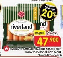 Promo Harga Riverland Sausage Smoked Arabiki Beef, Smoked Arabiki Beef Cheddar 300 gr - Superindo