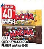 Promo Harga Delfi Cha Cha Chocolate Milk Chocolate, Peanut 40 gr - Hypermart