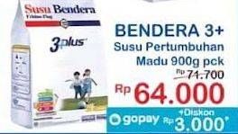 Promo Harga Frisian Flag Susu Bendera 3 Plus Madu 900 gr - Indomaret