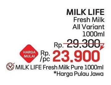 Promo Harga Milk Life Fresh Milk All Variants 1000 ml - LotteMart