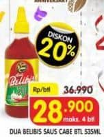 Promo Harga Dua Belibis Saus Cabe 535 ml - Superindo