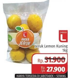 Promo Harga CHOICE L Jeruk Lemon Kuning 1 kg - Lotte Grosir