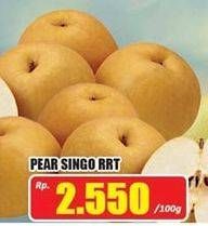 Promo Harga Pear Singo RRT per 100 gr - Hari Hari