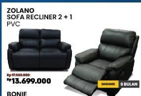 Promo Harga Courts Zolano Sofa Recliner 2+1 PVC  - COURTS