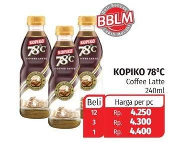 Promo Harga Kopiko 78C Drink Coffee Latte 240 ml - Lotte Grosir