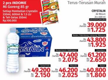 Promo Harga CRYSTALLINE Air Mineral per 24 botol 600 ml - Lotte Grosir