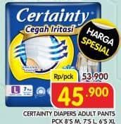 Promo Harga Certainty Adult Diapers Pants M8, L7, XL6 6 pcs - Superindo