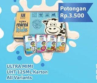 Promo Harga Ultra Mimi Susu UHT All Variants per 40 tpk 125 ml - Hypermart